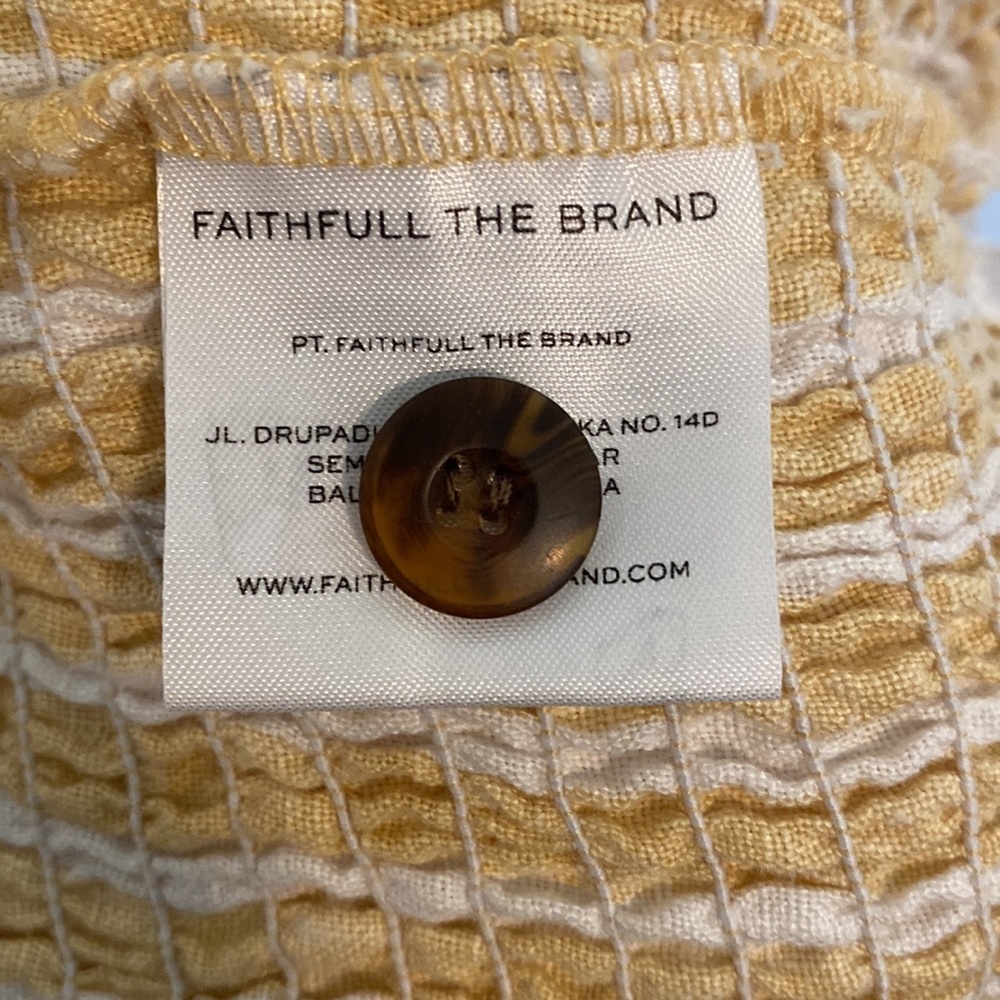 Faithfull The Brand “Sloane” Linen Strapless Crop Top (Size 8) - Picture 6 of 7